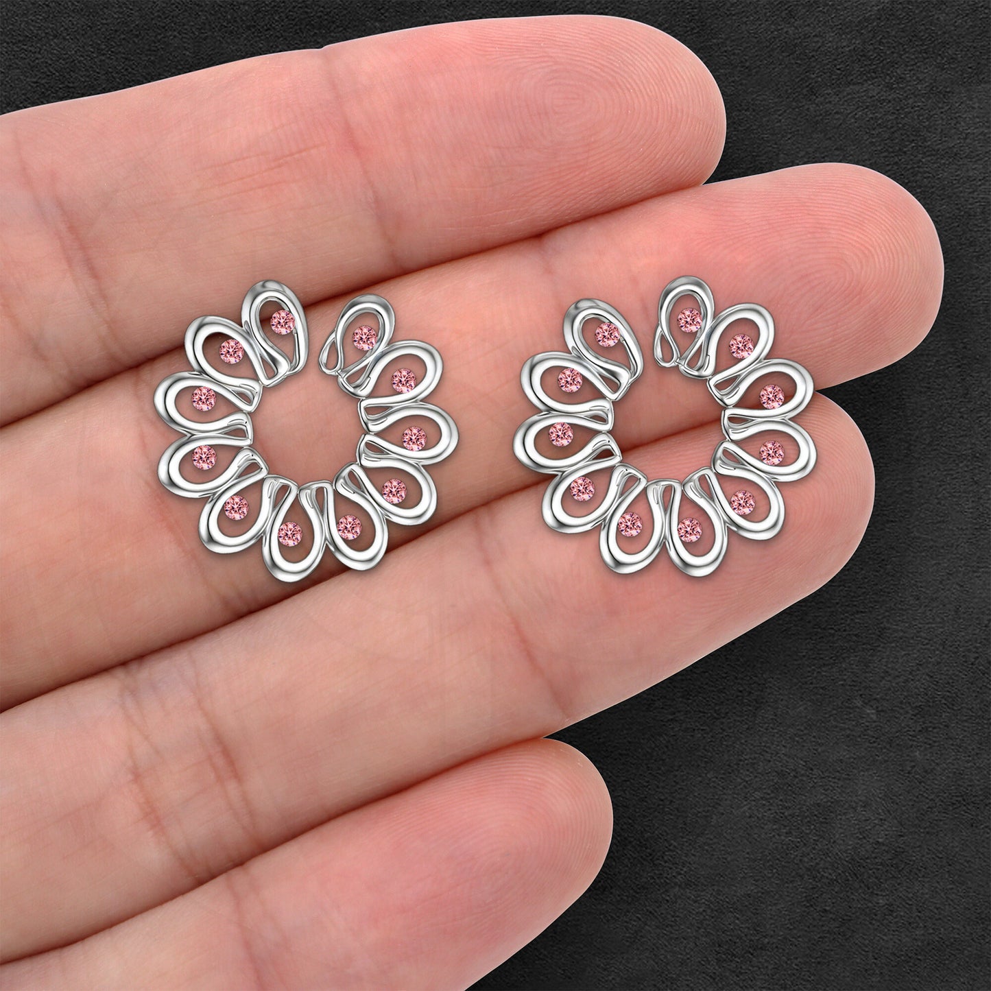 Silver Plated Nipple Clips in Modern Style with Zirconia