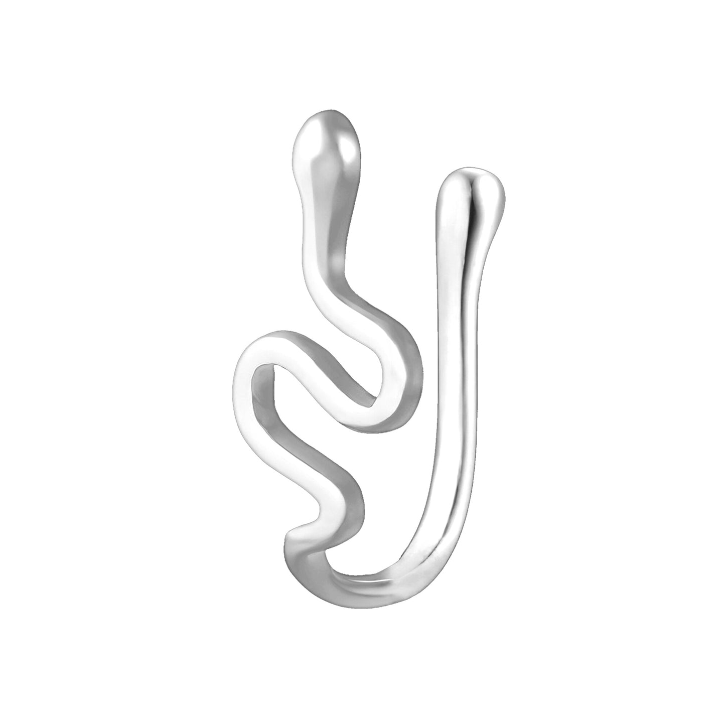 Silver Plated Nose Cuff with Snake