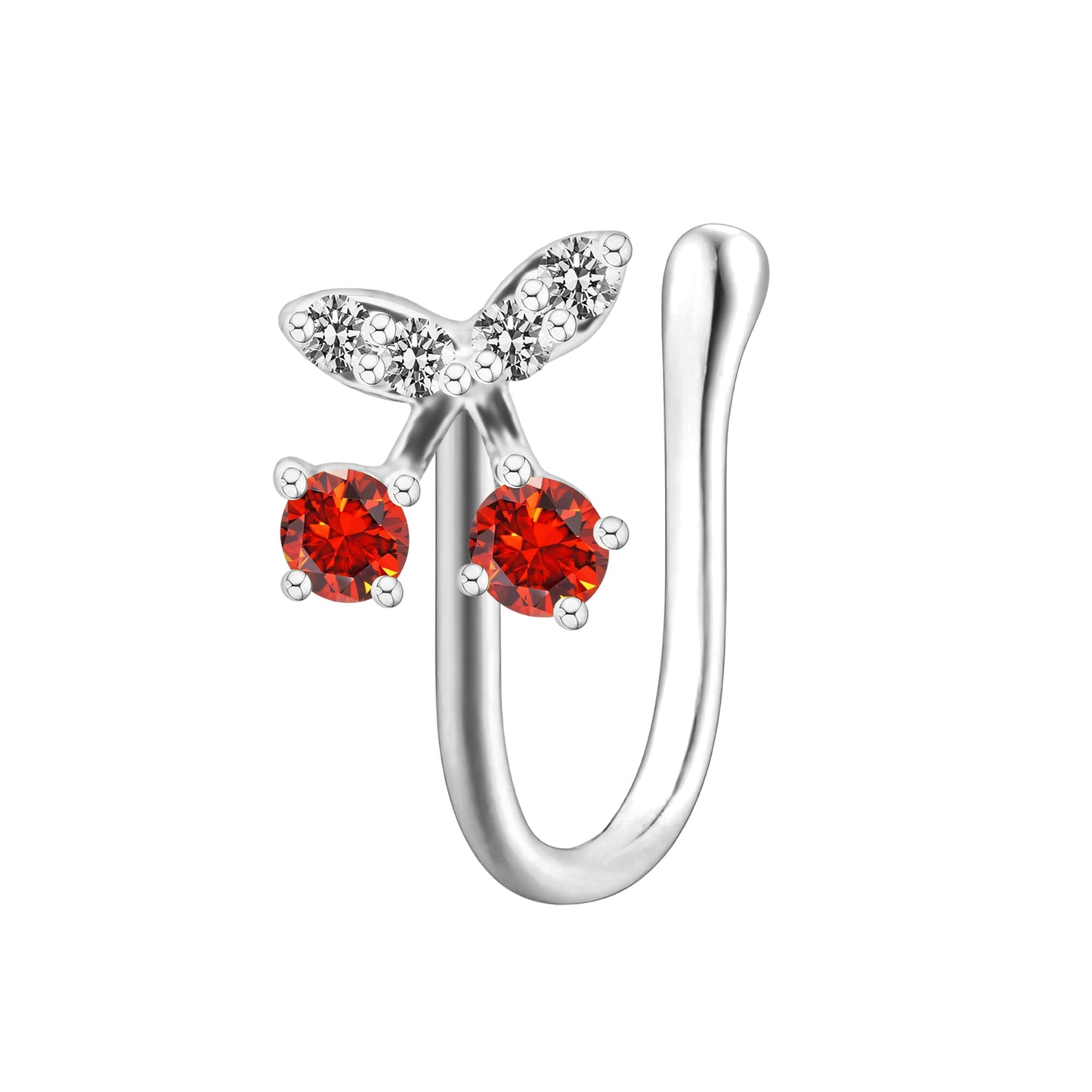 Silver Plated Nose Cuff with Cherries