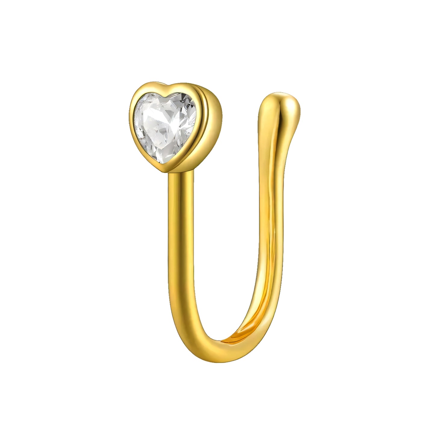 Sterling Silver Nose Cuff with Heart