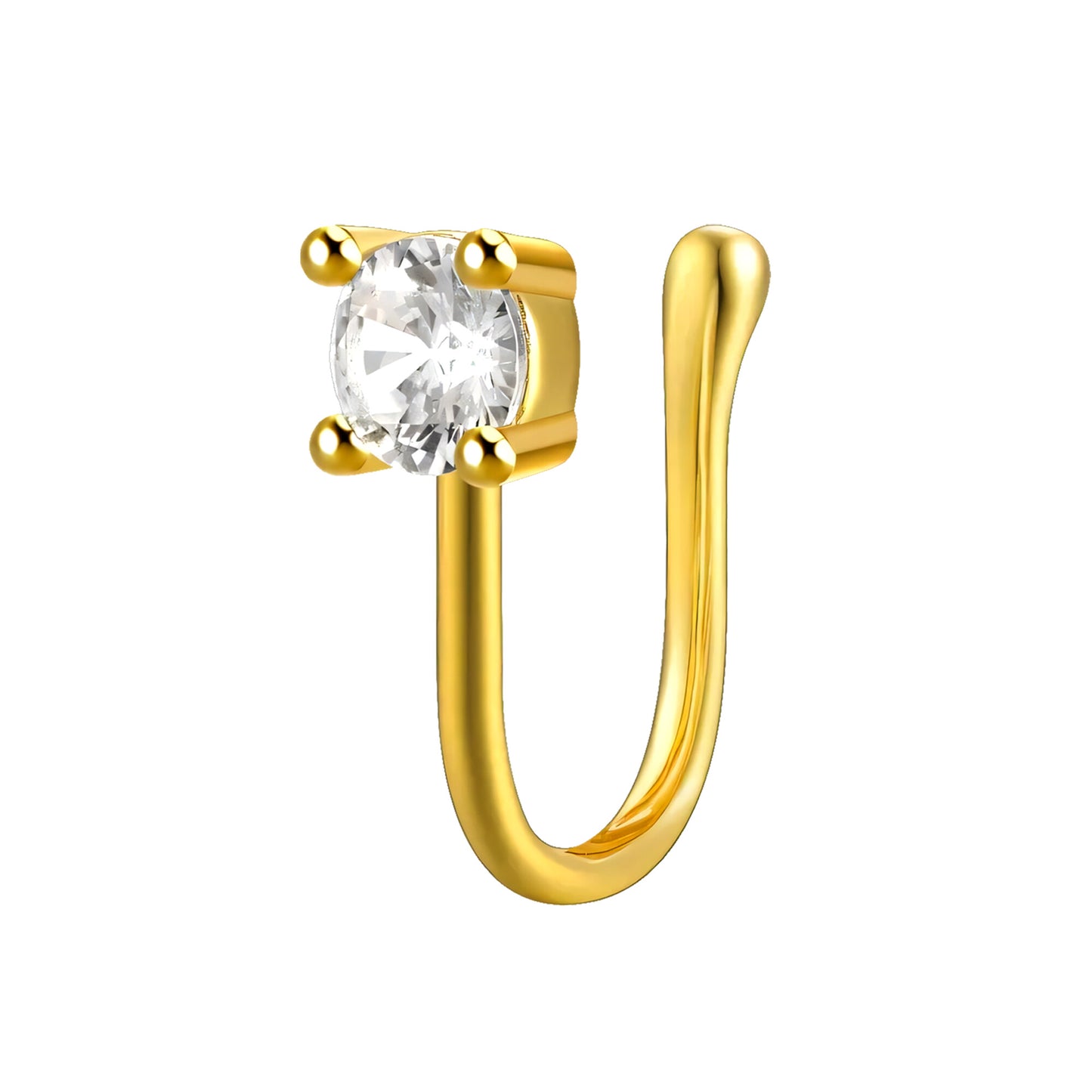 Sterling Silver Nose Cuff with Crystal