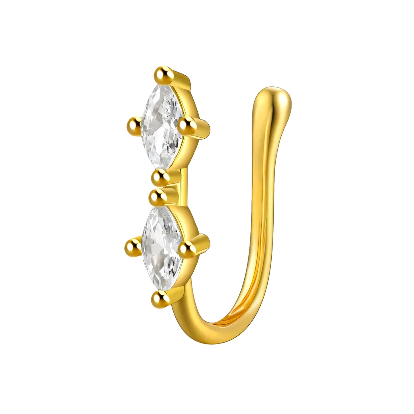 Sterling Silver Nose Cuff with Rhombuses