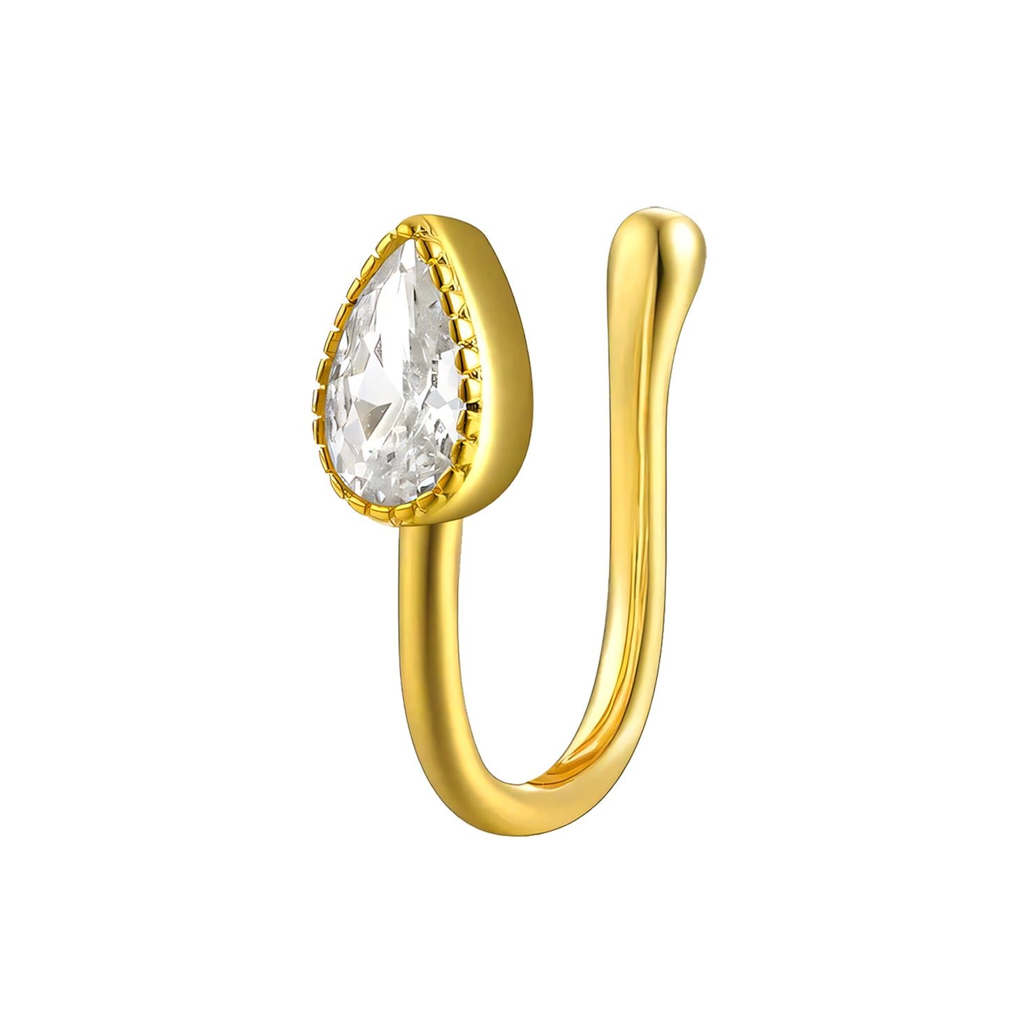 Sterling Silver Nose Cuff with Drop