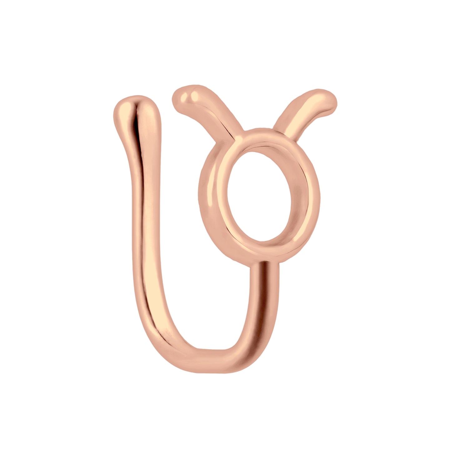 Gold Plated Nose Cuff with Taurus Zodiac