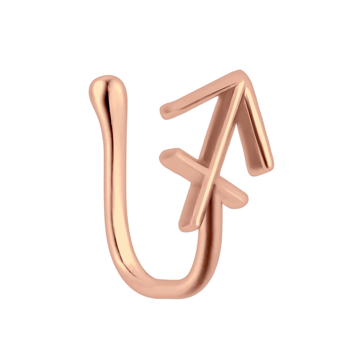 Gold Plated Nose Cuff with Sagittarius Zodiac