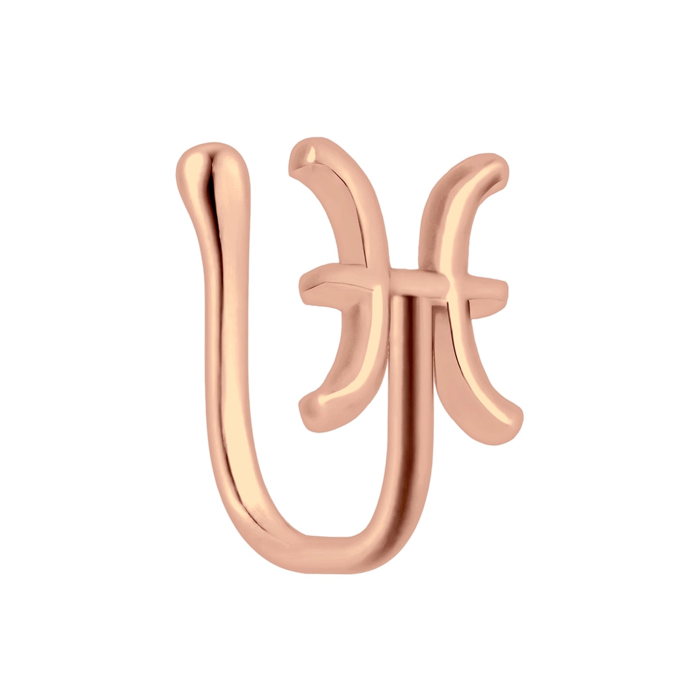 Gold Plated Nose Cuff with Pisces Zodiac