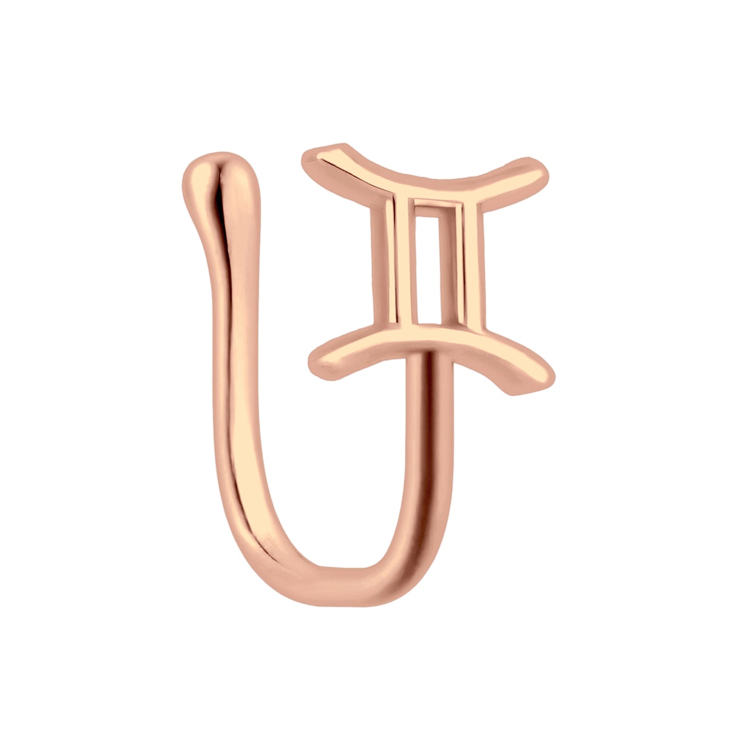 Gold Plated Nose Cuff with Gemini Zodiac