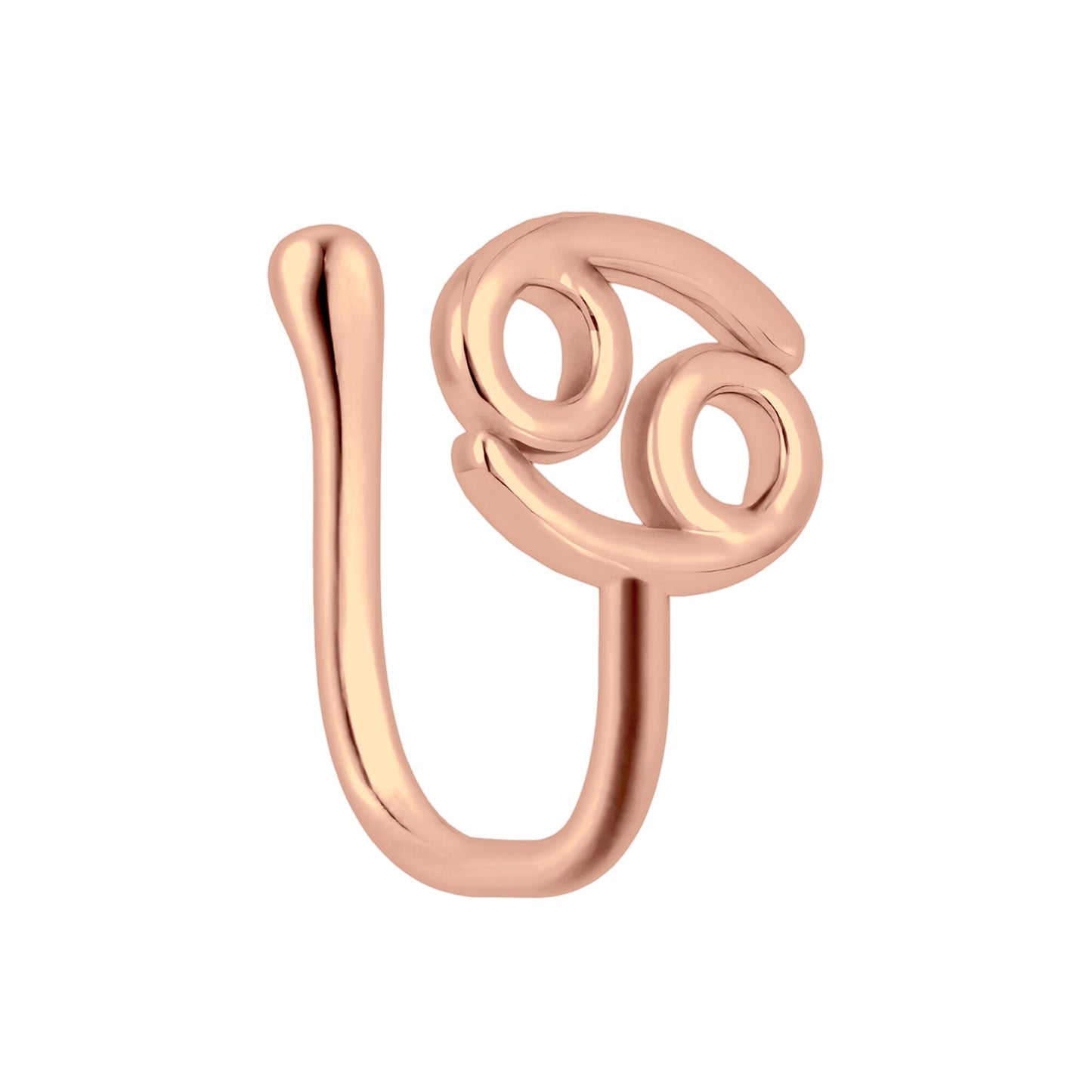 Gold Plated Nose Cuff with Cancer Zodiac