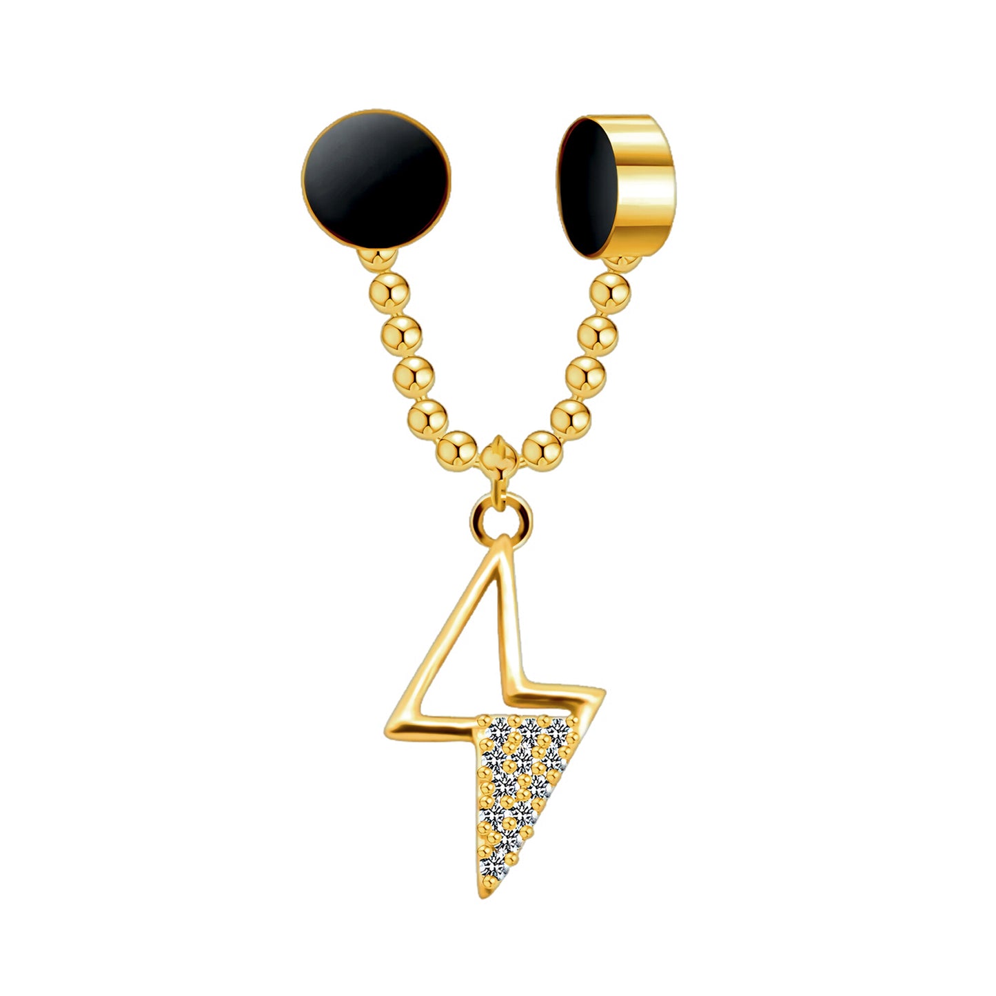 Gold Plated Septum Clip with Lightning Dangle
