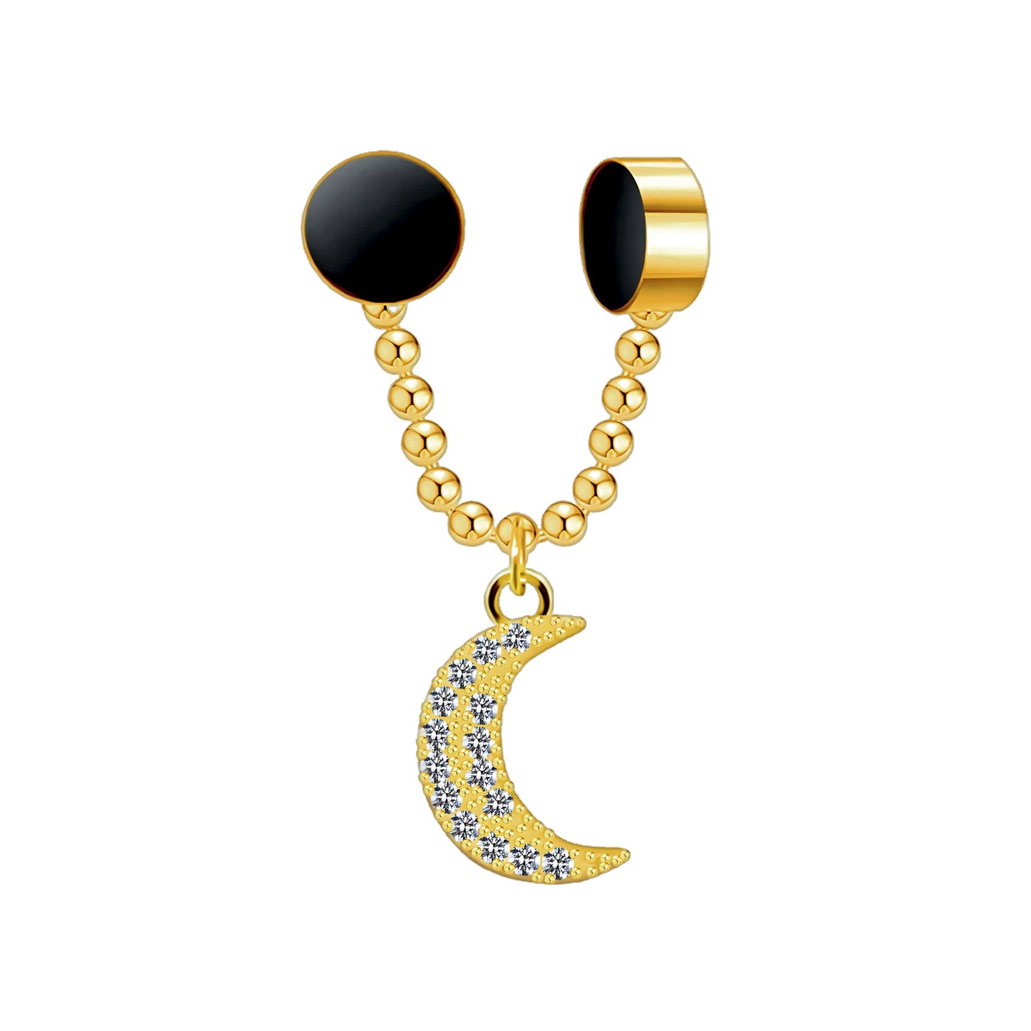 Gold Plated Septum Clip with Moon Dangle