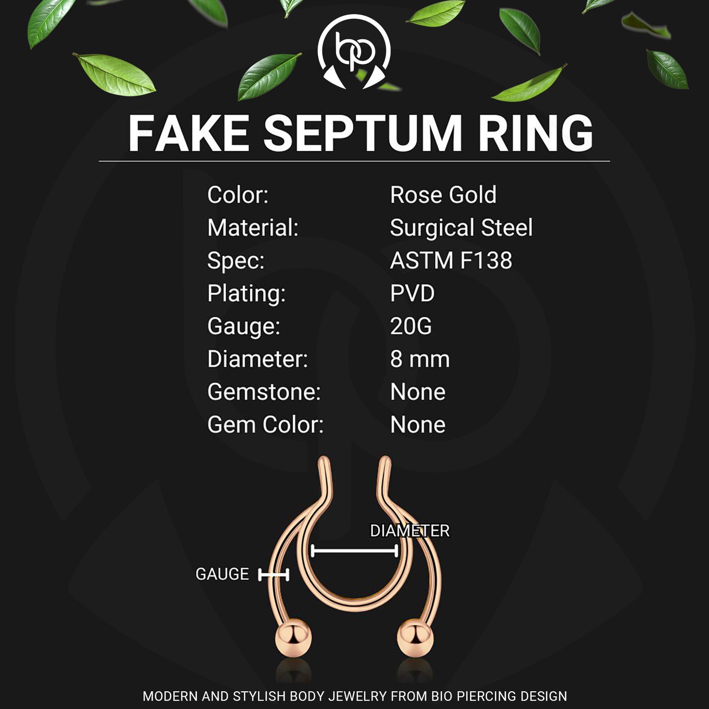 Surgical Steel Septum Cuff with Classic Balls