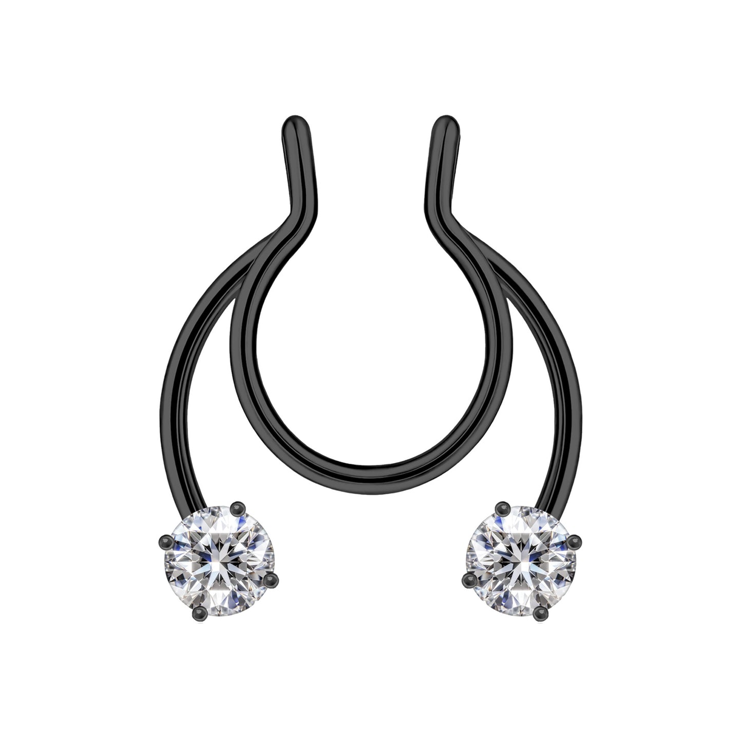 Surgical Steel Septum Cuff with Zirconia Crystals