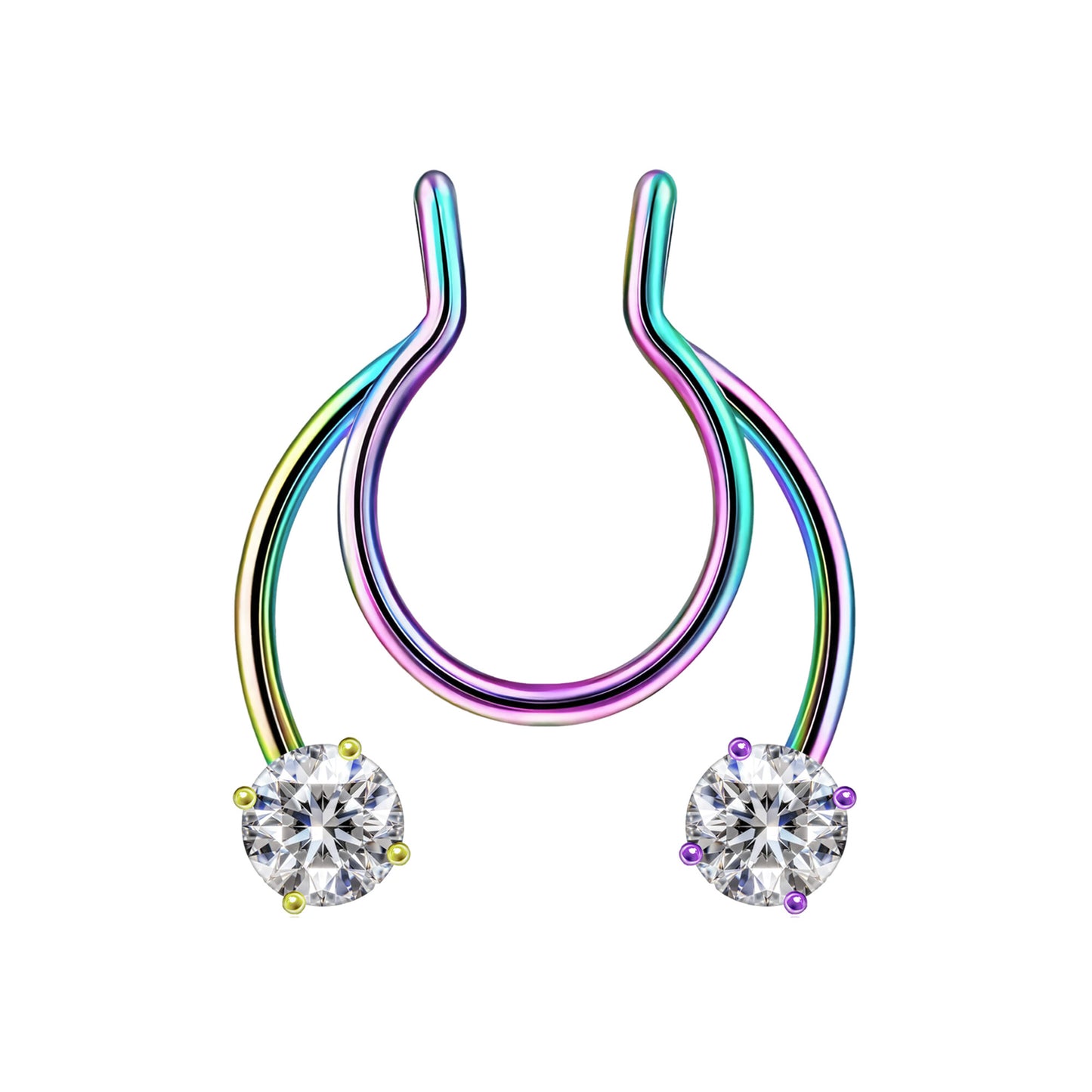 Surgical Steel Septum Cuff with Zirconia Crystals