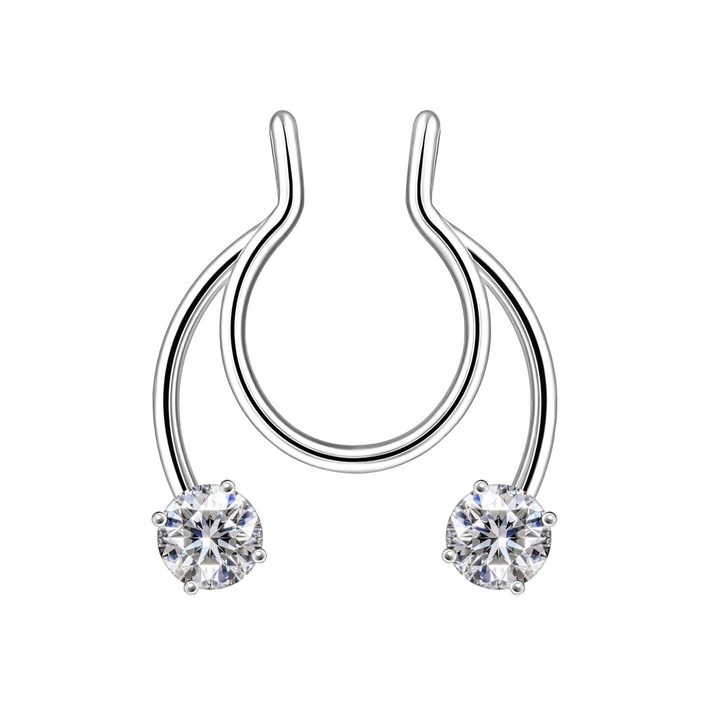 Surgical Steel Septum Cuff with Zirconia Crystals