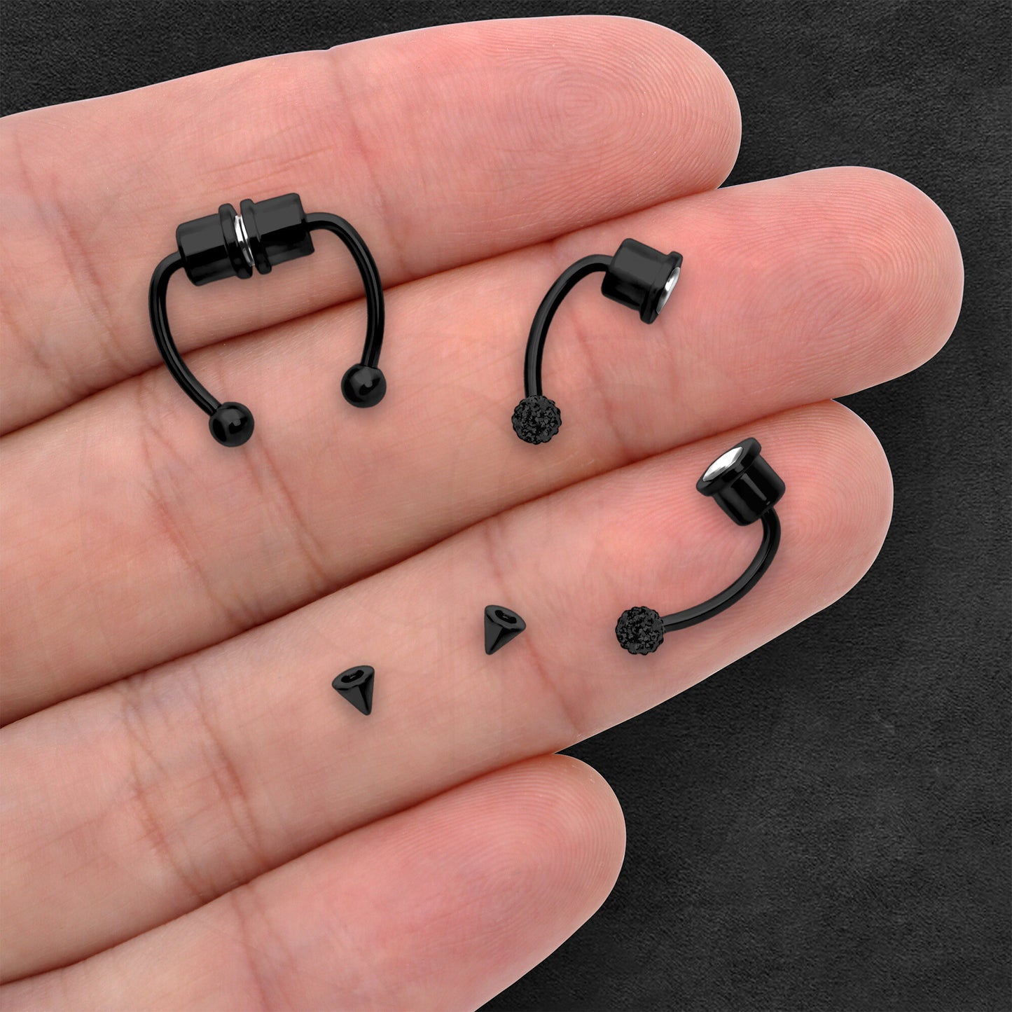 Surgical Steel Septum Clip with Tripple Tops Set