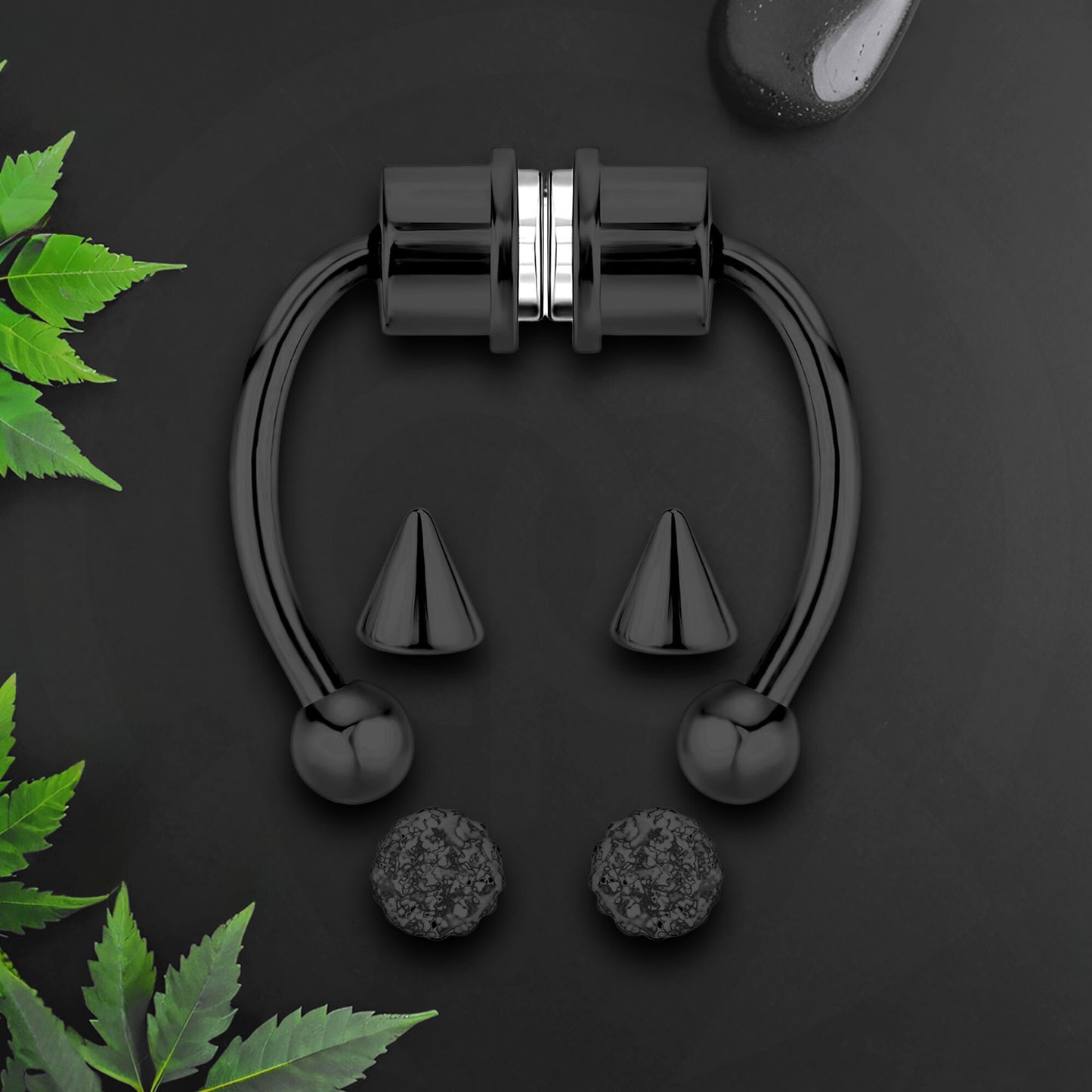 Surgical Steel Septum Clip with Tripple Tops Set