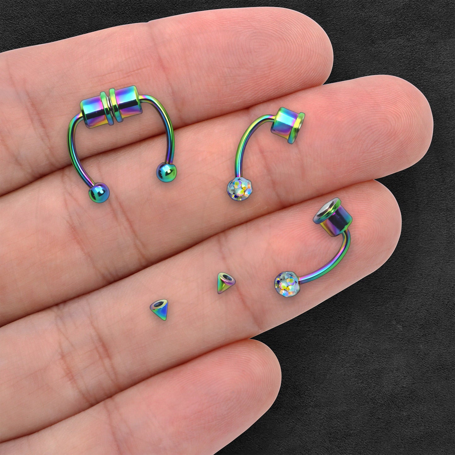 Surgical Steel Septum Clip with Tripple Tops Set