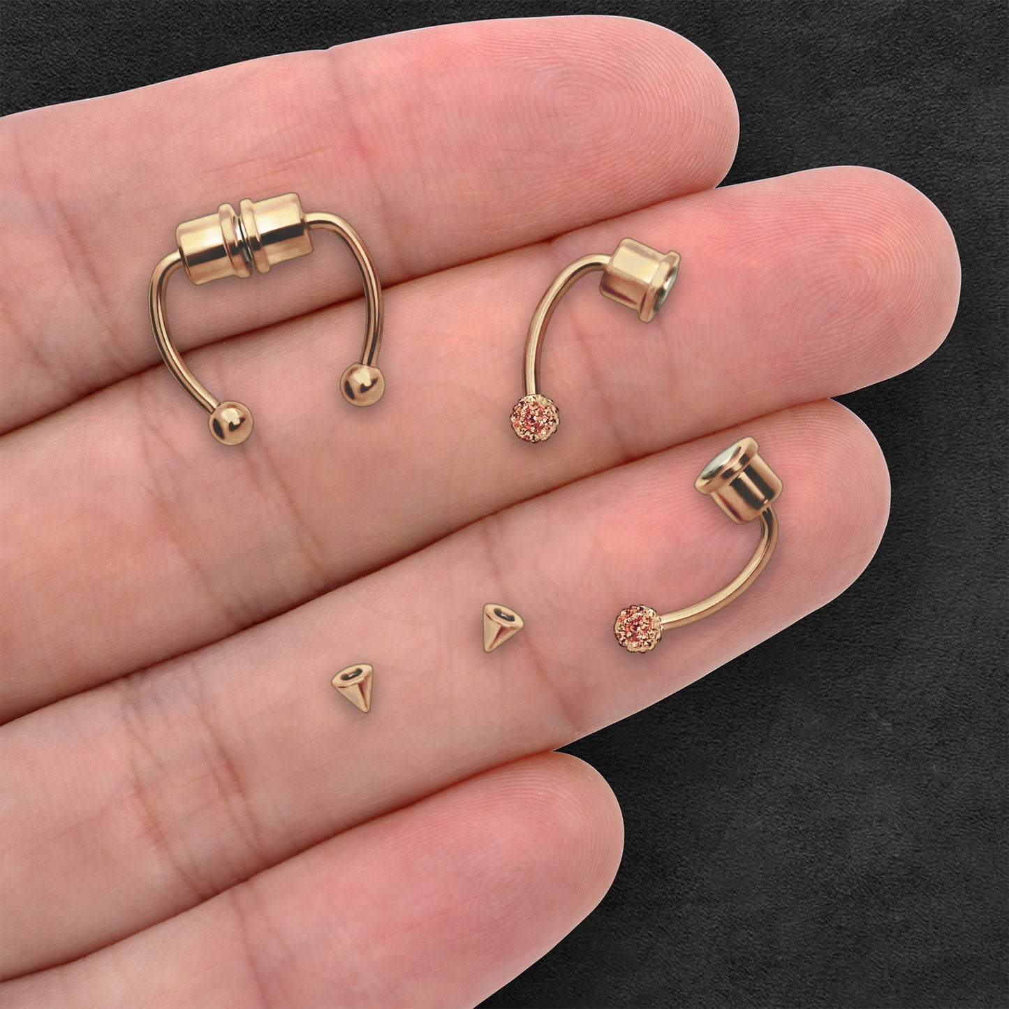 Surgical Steel Septum Clip with Tripple Tops Set