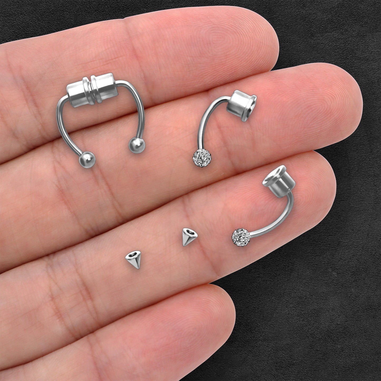 Surgical Steel Septum Clip with Tripple Tops Set