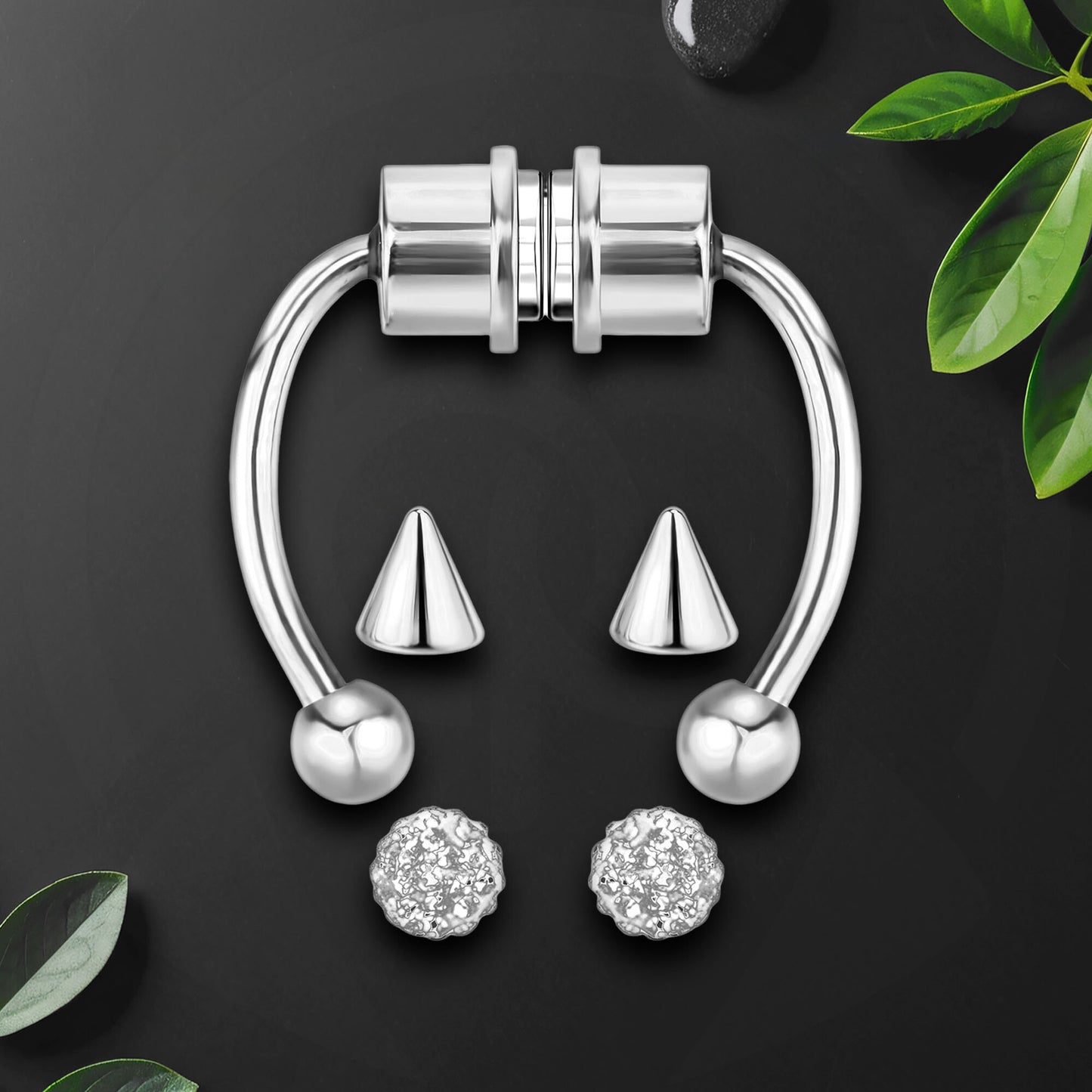 Surgical Steel Septum Clip with Tripple Tops Set