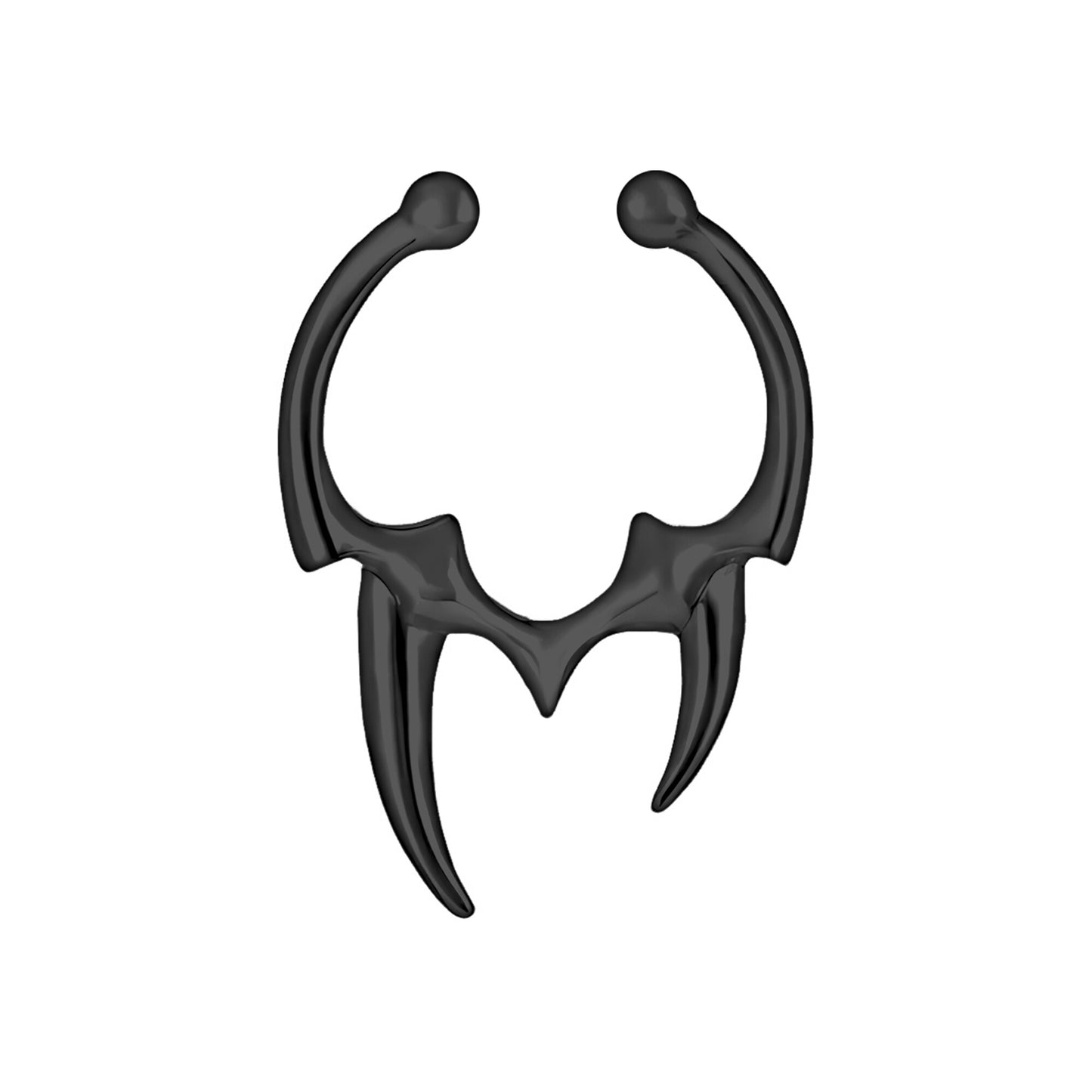 Black Oxide Septum Cuff with Tribal Fangs