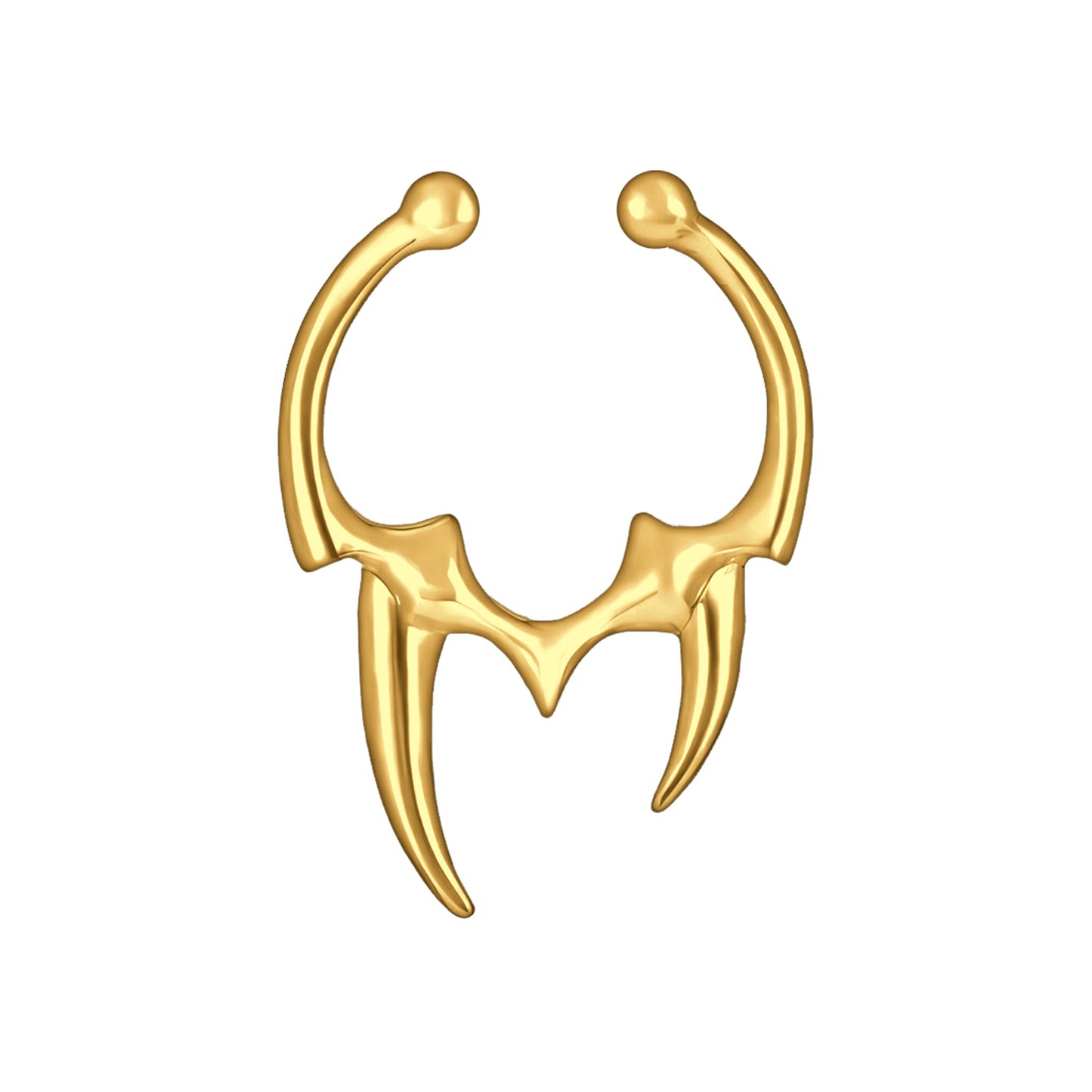 Black Oxide Septum Cuff with Tribal Fangs