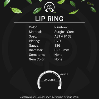 Surgical Steel Fake Lip Ring in Classic Style