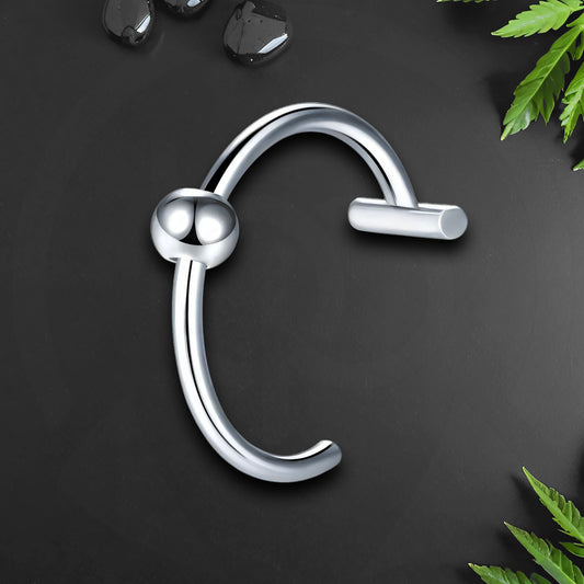 Surgical Steel Fake Lip Ring in Classic Style with Ball
