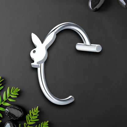 Surgical Steel Fake Lip Ring with Cute Rabbit