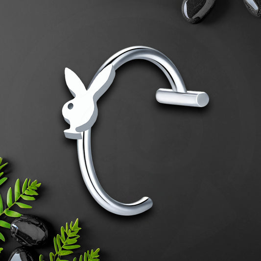 Surgical Steel Fake Lip Ring with Cute Rabbit