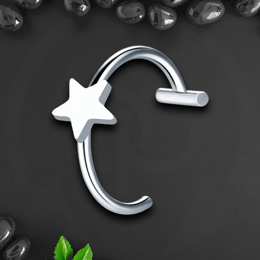 Surgical Steel Fake Lip Ring with Star Figure