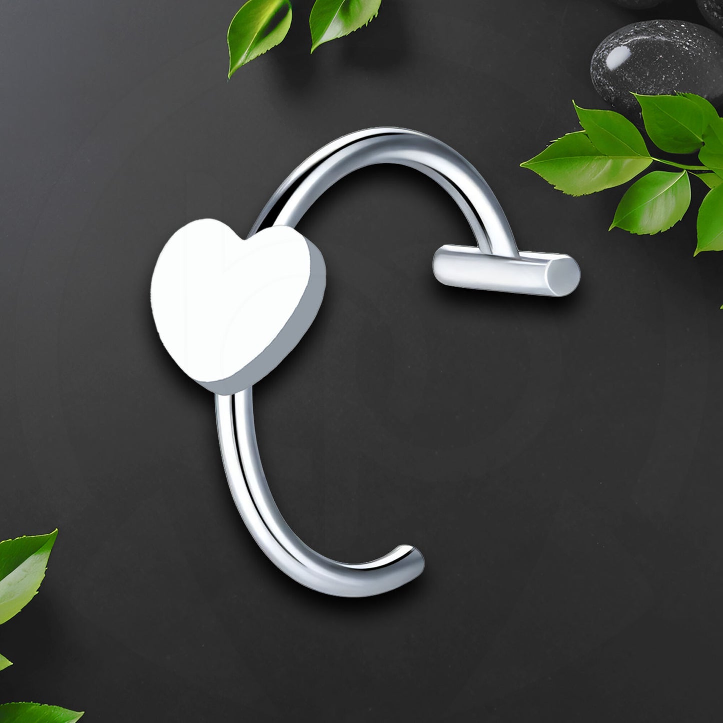 Surgical Steel Fake Lip Ring with Heart Figure
