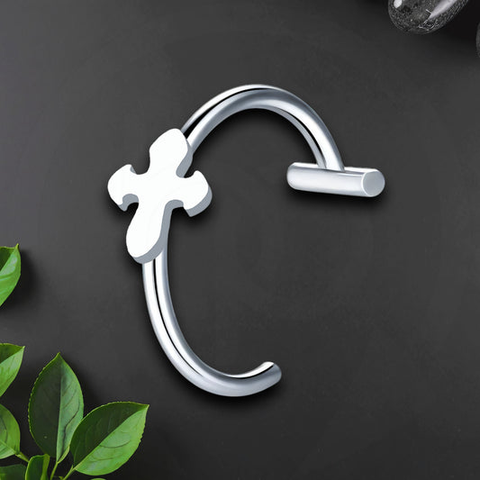 Surgical Steel Fake Lip Ring with Cross Figure