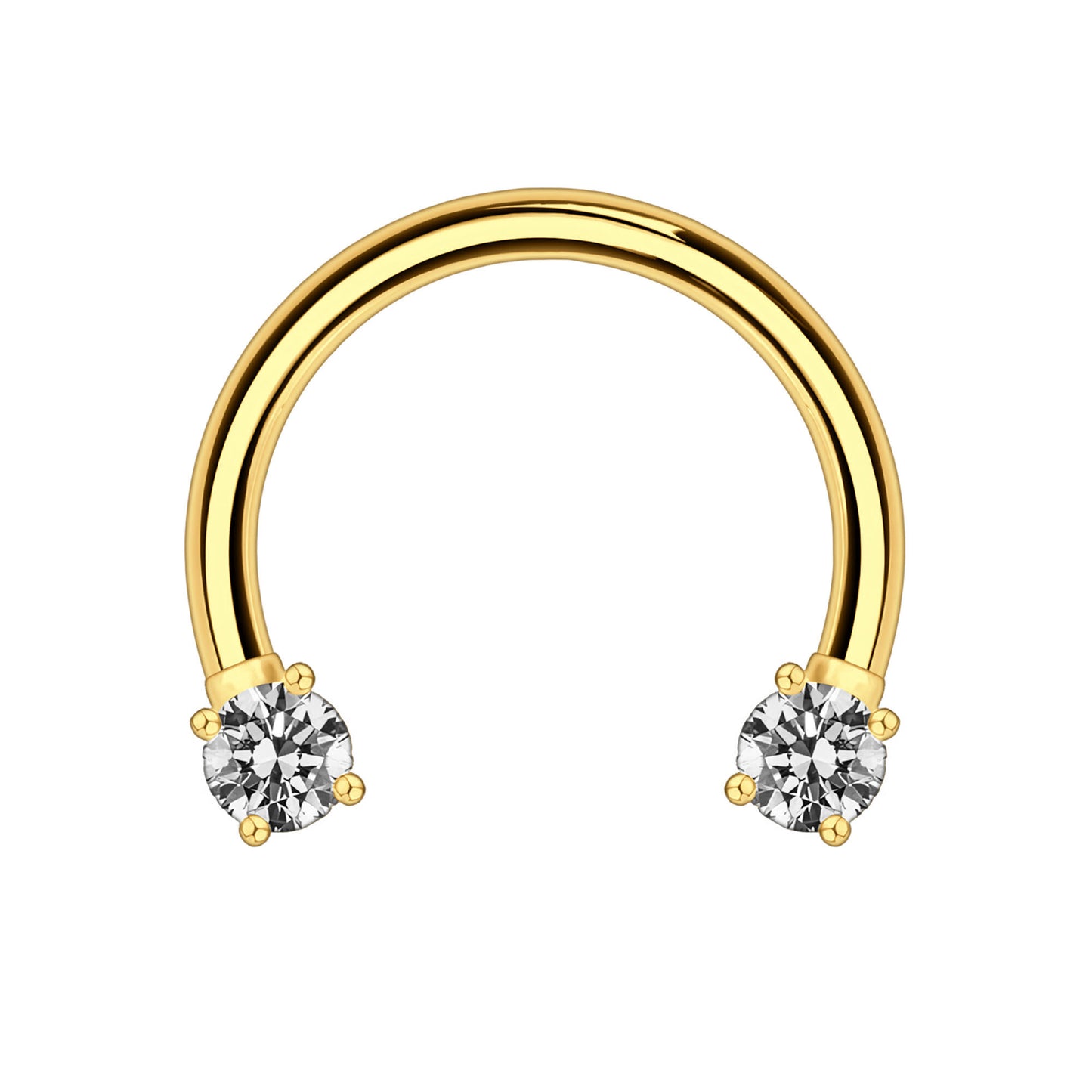 Surgical Steel Horseshoe Ring with Round Crystals