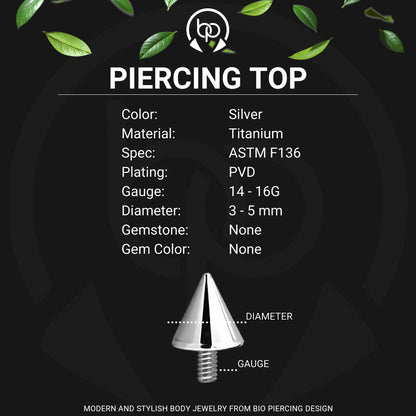 Titanium Spike Tops for Internally Threaded Barbell Bars