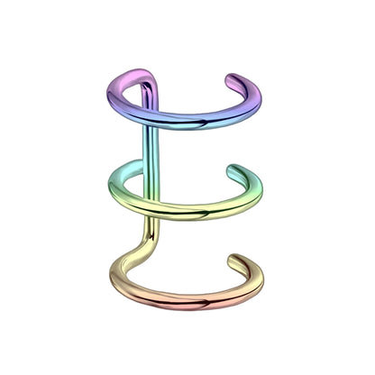 Surgical Steel Ear Cuff with Triple Hoops