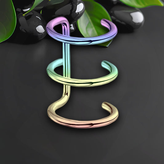 Surgical Steel Ear Cuff with Triple Hoops