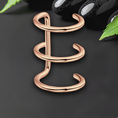 Surgical Steel Ear Cuff with Triple Hoops