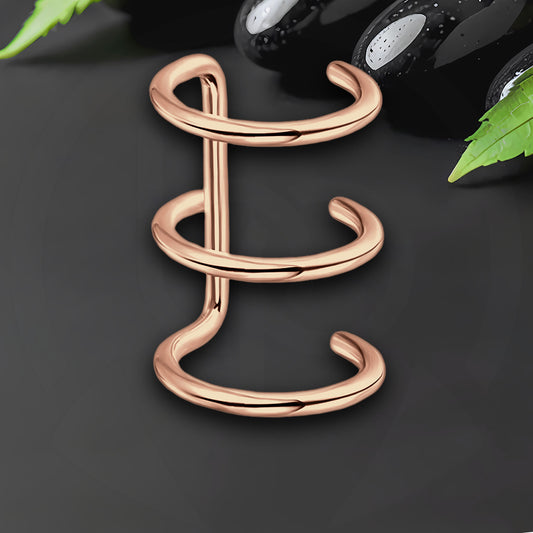 Surgical Steel Ear Cuff with Triple Hoops