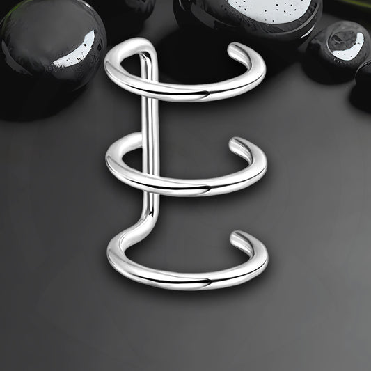 Surgical Steel Ear Cuff with Triple Hoops