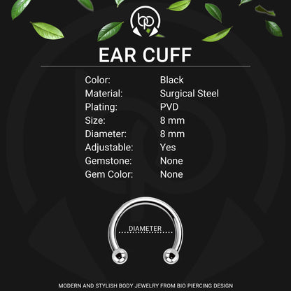 Surgical Steel Ear Cuff with Double Hoops
