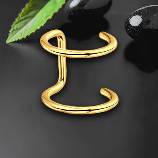 Surgical Steel Ear Cuff with Double Hoops