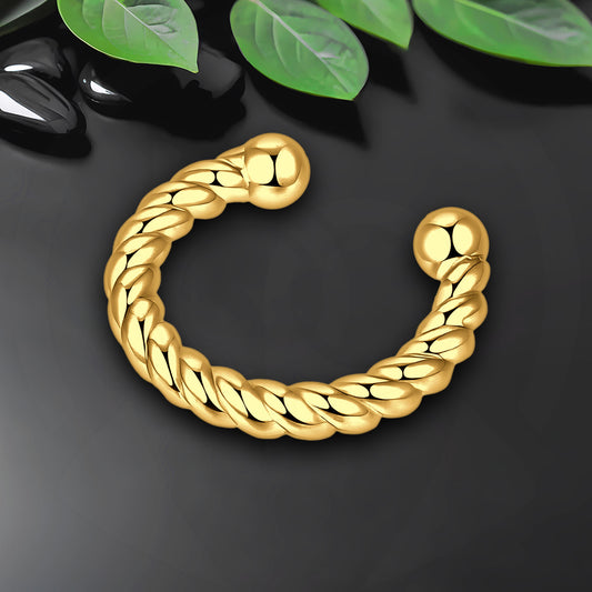 Gold Plated Ear Cuff in Twisted Style