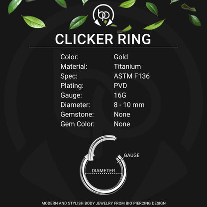 Titanium Clicker Ring with Small Beads