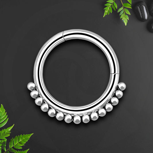 Titanium Clicker Ring with Small Beads