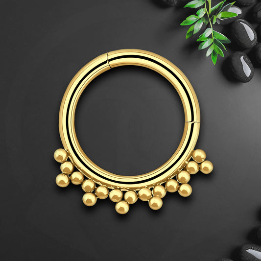 Titanium Clicker Ring with Small Beads
