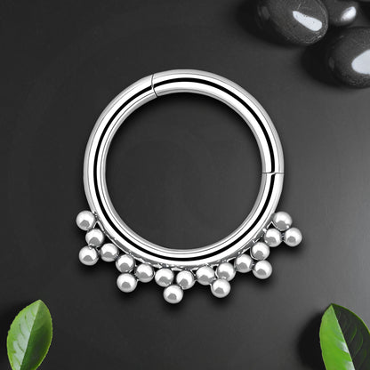 Titanium Clicker Ring with Small Beads