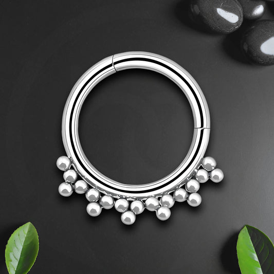 Titanium Clicker Ring with Small Beads