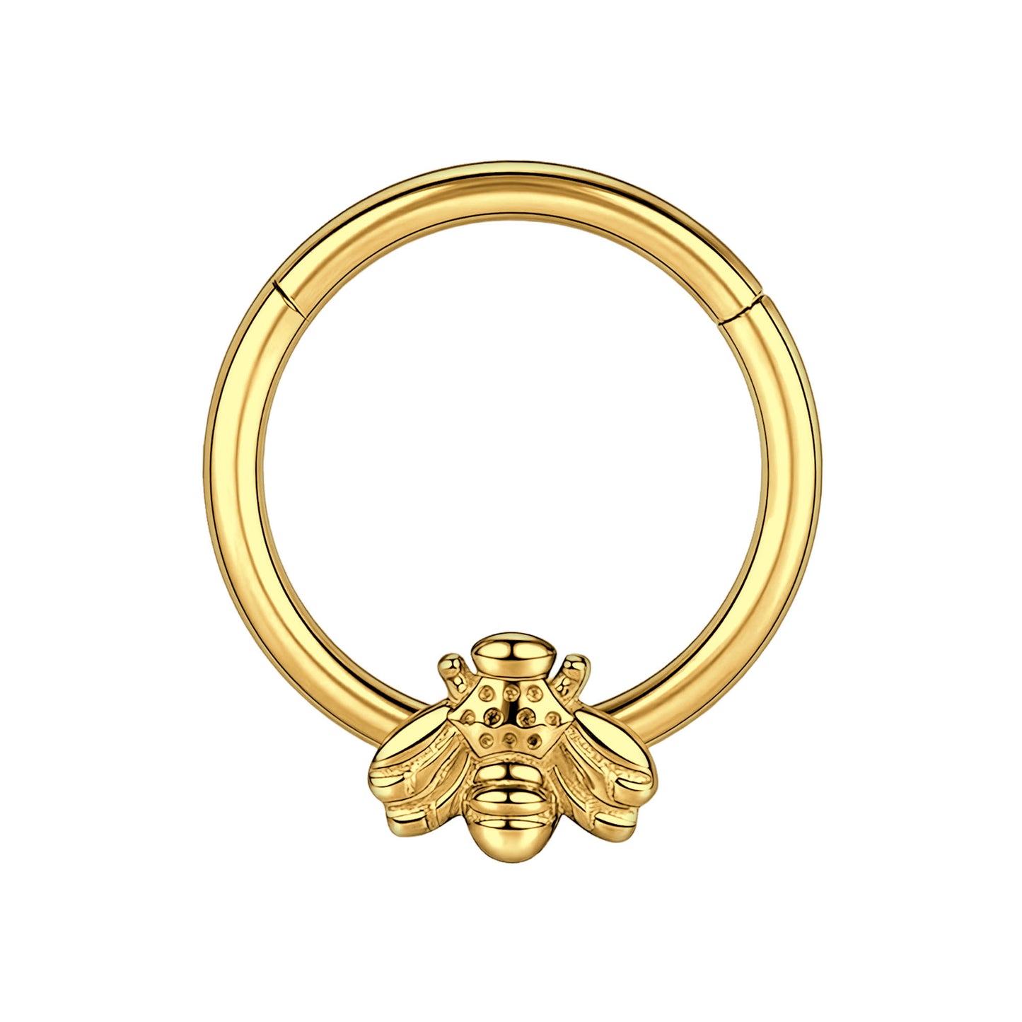 Titanium Clicker Ring with Fly Figure