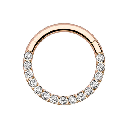 Titanium Clicker Ring in Classic Style with Clear CZ